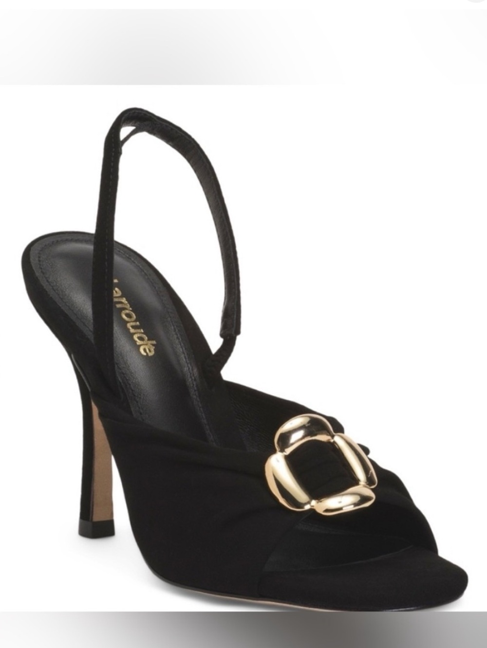Larroude Mayfair Sandal In Black Suede